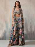 Charming Multi-Color Printed Chinon Party Wear Palazzo With Top - Zeel Clothing