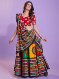 Charming Multicolor Digital Printed Cotton Navratri Lehenga Choli - Zeel Clothing