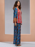 Charming Navy Blue Printed Muslin Silk Party Wear Co-Ord Set - Zeel Clothing