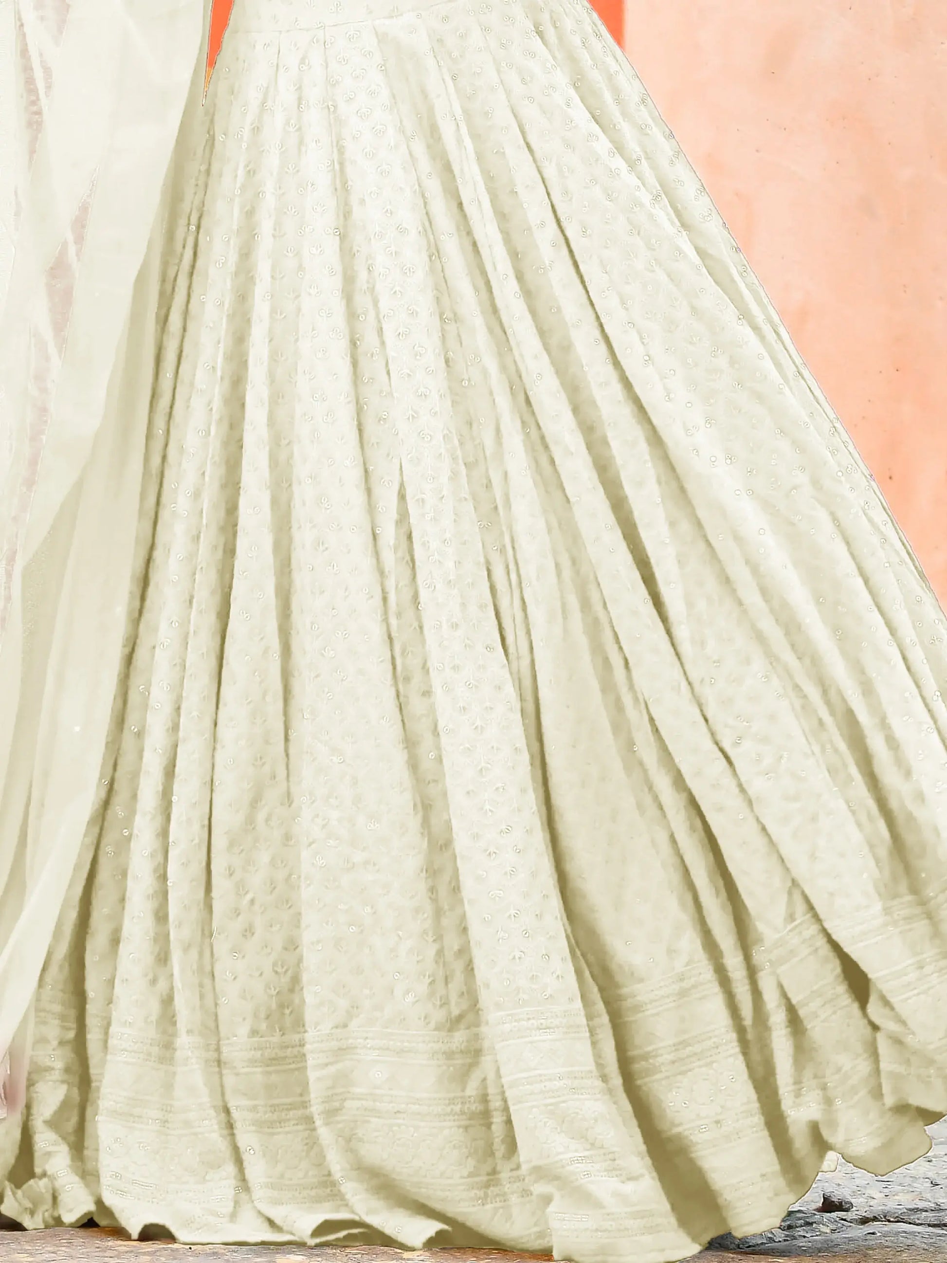 Charming Off-White Sequins Work Georgette Traditional Lehenga Choli - Zeel Clothing