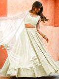 Charming Off-White Sequins Work Georgette Traditional Lehenga Choli - Zeel Clothing
