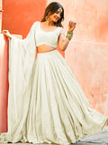 Charming Off-White Sequins Work Georgette Traditional Lehenga Choli - Zeel Clothing