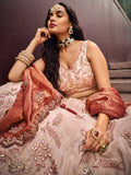 Charming Peach Embroidered Rayon Engagement Wear Lehenga Choli - Zeel Clothing