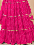 Charming Pink Leheriya Printed Georgette Traditional Lehenga Choli - Zeel Clothing