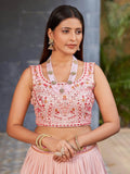 Charming Pink Sequins Georgette Lehenga Choli With Dupatta - Zeel Clothing