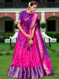 Charming Pink Shibori Printed Silk Lehenga Choli With Dupatta - Zeel Clothing