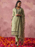 Charming Pista Green Thread Embroidery Georgette Pant Suit - Zeel Clothing