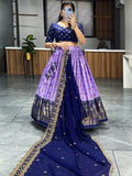 Charming Purple Dolla Silk Bandhani Print Lehenga Choli With Dupatta - Zeel Clothing