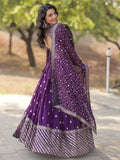 Charming Purple Embroidered Georgette Wedding Lehenga Choli - Zeel Clothing
