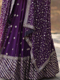 Charming Purple Embroidered Georgette Wedding Lehenga Choli - Zeel Clothing