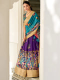 Charming Purple Kalamkari Printed Dola Silk Lehenga Choli - Zeel Clothing