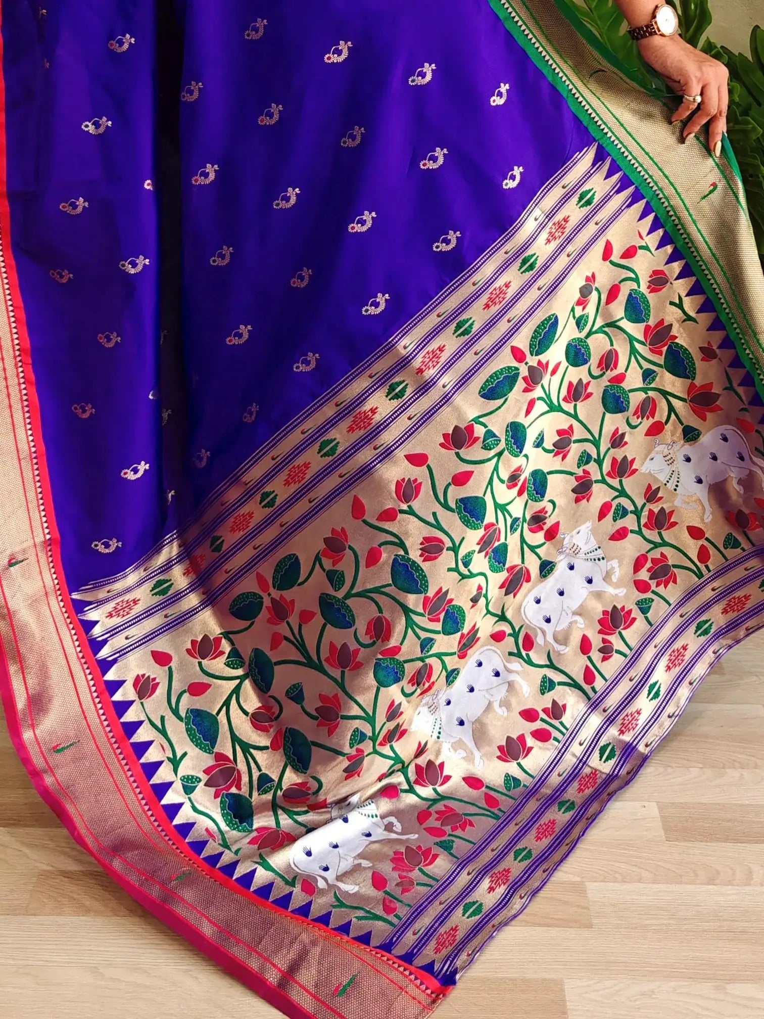 Charming Purple Pichwai Printed Silk Festive Wear Saree With Blouse - Zeel Clothing