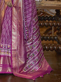 Charming Purple Printed Patola Silk Wedding Wear Saree With Blouse - Zeel Clothing