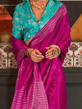 Charming Rani Pink Weaving Silk Event Wear Saree With Blouse - Zeel Clothing
