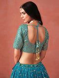 Charming Teal Blue Sequins Work Georgette Lehenga Choli - Zeel Clothing