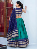 Charming Teal Green Chanderi Traditional Lehenga Choli With Dupatta - Zeel Clothing
