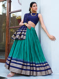 Charming Teal Green Chanderi Traditional Lehenga Choli With Dupatta - Zeel Clothing
