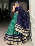 Charming Teal Green Zari Weaving Chanderi Festival Wear Lehenga Choli - Zeel Clothing