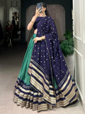 Charming Teal Green Zari Weaving Chanderi Festival Wear Lehenga Choli - Zeel Clothing