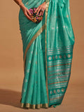 Charming Turquoise Weaving Silk Festival Wear Saree With Blouse - Zeel Clothing