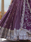 Charming Wine Sequins Jacquard Engagement Wear Lehenga Choli - Zeel Clothing