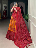 Charming Yellow Bandhani Printed Silk Navratri Wear Lehenga Choli - Zeel Clothing