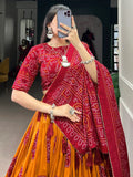 Charming Yellow Bandhani Printed Silk Navratri Wear Lehenga Choli - Zeel Clothing