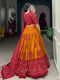 Charming Yellow Bandhani Printed Silk Navratri Wear Lehenga Choli - Zeel Clothing