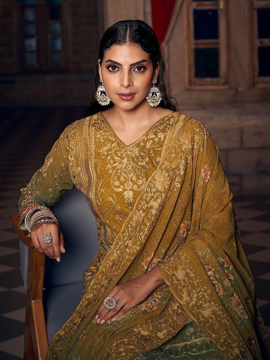 Charming Yellow Digital Printed Georgette Festival Wear Salwar Kameez - Zeel Clothing