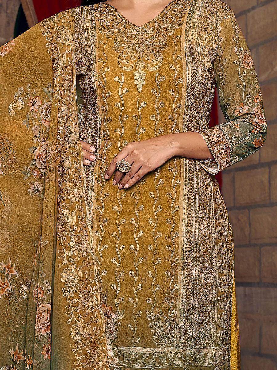 Charming Yellow Digital Printed Georgette Festival Wear Salwar Kameez - Zeel Clothing