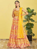 Charming Yellow Embroidered Work Chinon Engagement Lehenga Choli - Zeel Clothing