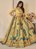 Charming Yellow Patch Work Banarasi Silk Wedding Wear Lehenga Choli - Zeel Clothing