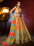 Charming Yellow Printed Organza Haldi Wear Lehenga Choli With Dupatta - Zeel Clothing