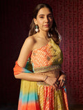 Charming Yellow Printed Organza Haldi Wear Lehenga Choli With Dupatta - Zeel Clothing