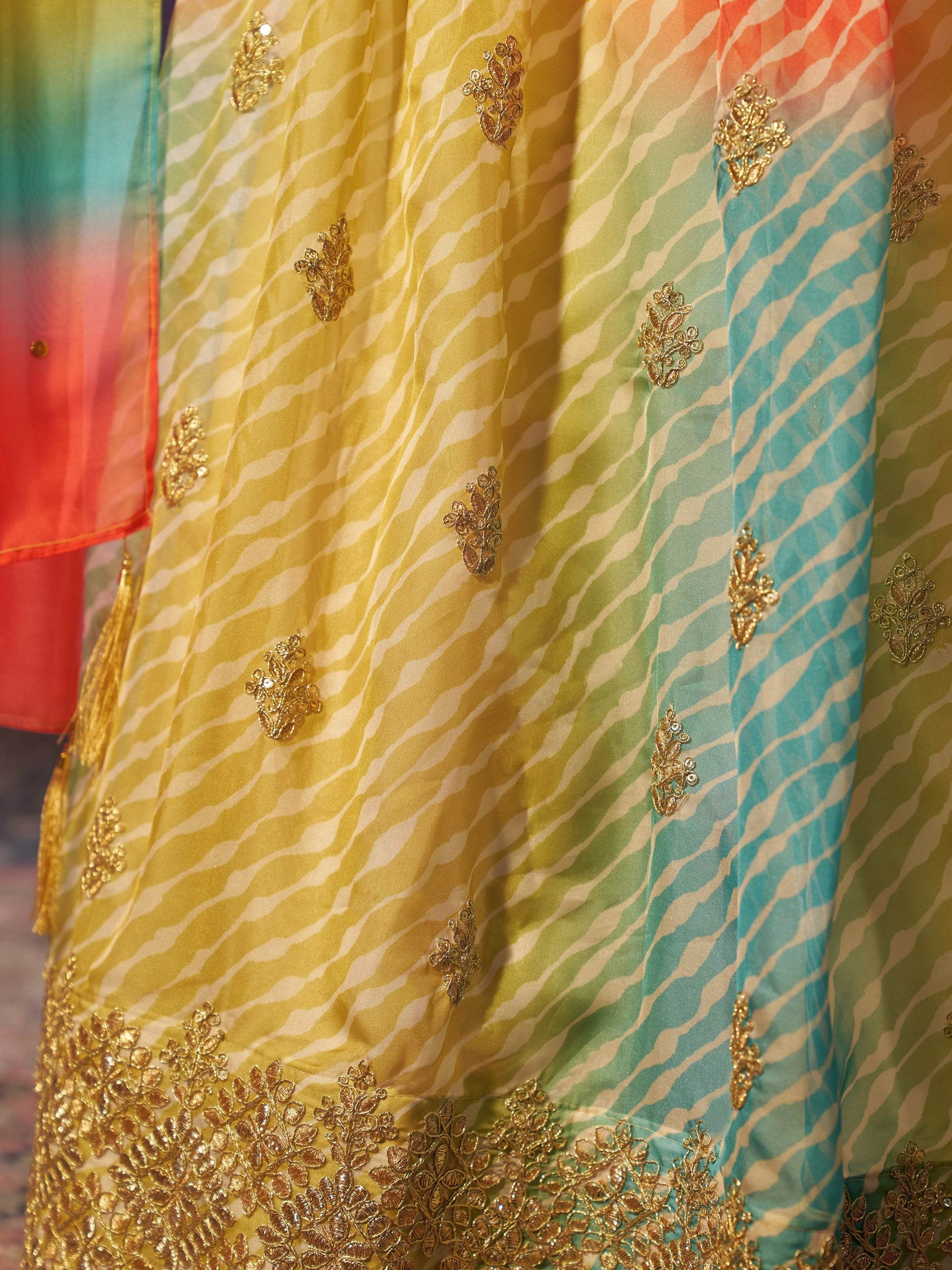 Charming Yellow Printed Organza Haldi Wear Lehenga Choli With Dupatta - Zeel Clothing