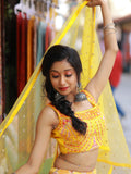 Charming Yellow Printed Organza Haldi Wear Lehenga Choli - Zeel Clothing