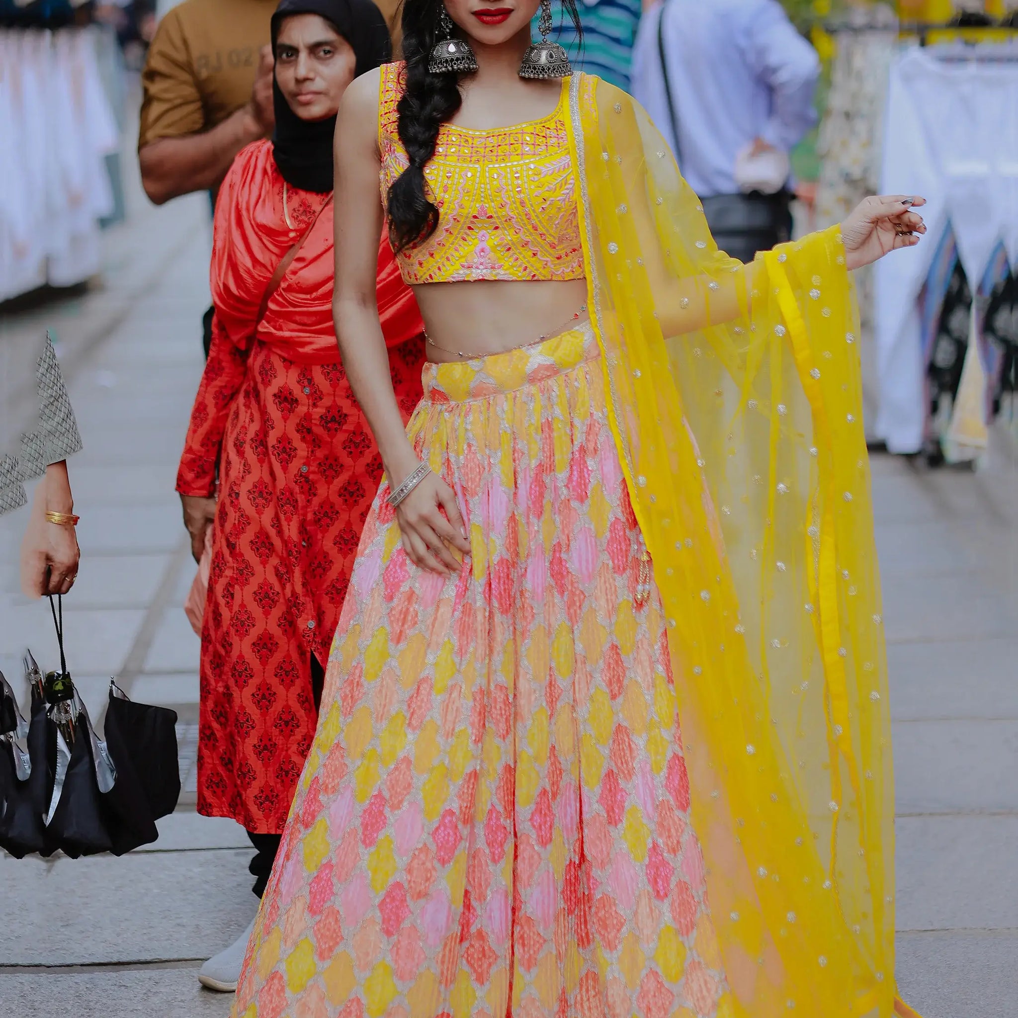 Charming Yellow Printed Organza Haldi Wear Lehenga Choli - Zeel Clothing