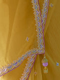 Charming Yellow Sequins Embroidered Tissue Silk Haldi Wear Saree - Zeel Clothing