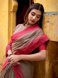 Classic Brown Embroidered Chanderi Festive Wear Lehenga Choli 