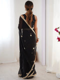 Classy Black Beads Work Silk Party Wear Saree With Blouse - Zeel Clothing