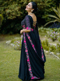 Classy Black Georgette Festive Wear Lehenga With Sequins Work Blouse
