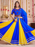 Classy Blue Cotton Traditional Lehenga With Multi Thread Work Choli