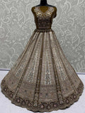 Classy Off-White Floral Embroidered Net Traditional Lehenga Choli