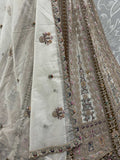 Classy Off-White Floral Embroidered Net Traditional Lehenga Choli