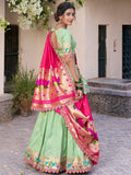Classy Pista Green Zari Weaving Silk Festival Wear Lehenga Choli - Zeel Clothing