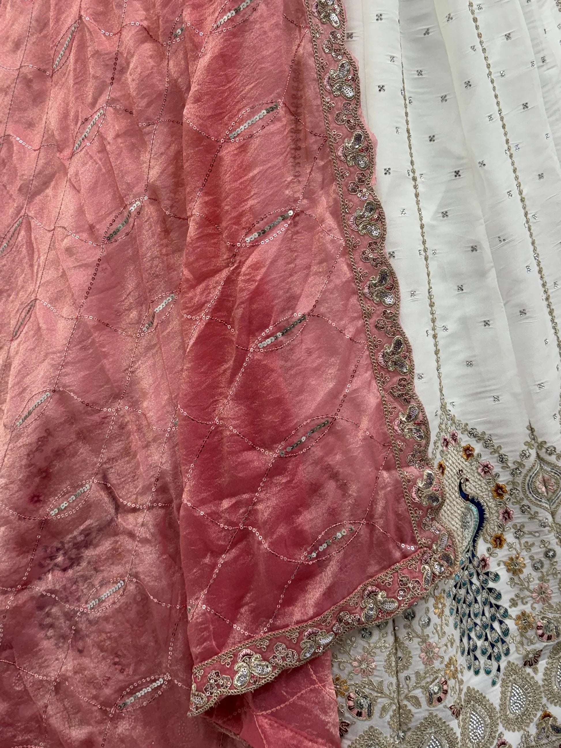 Classy White Dori Embroidery Silk Marriage Wear Lehenga With Blouse