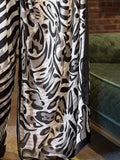 Cute Black & White Printed Satin Party Wear Saree With Blouse - Zeel Clothing