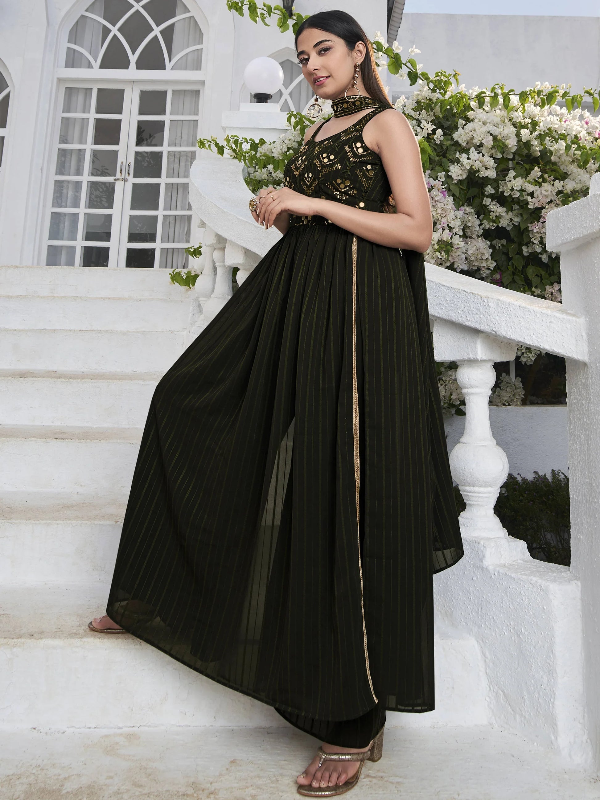Cute Green Embroidered Georgette Wedding Wear Salwar Kameez - Zeel Clothing