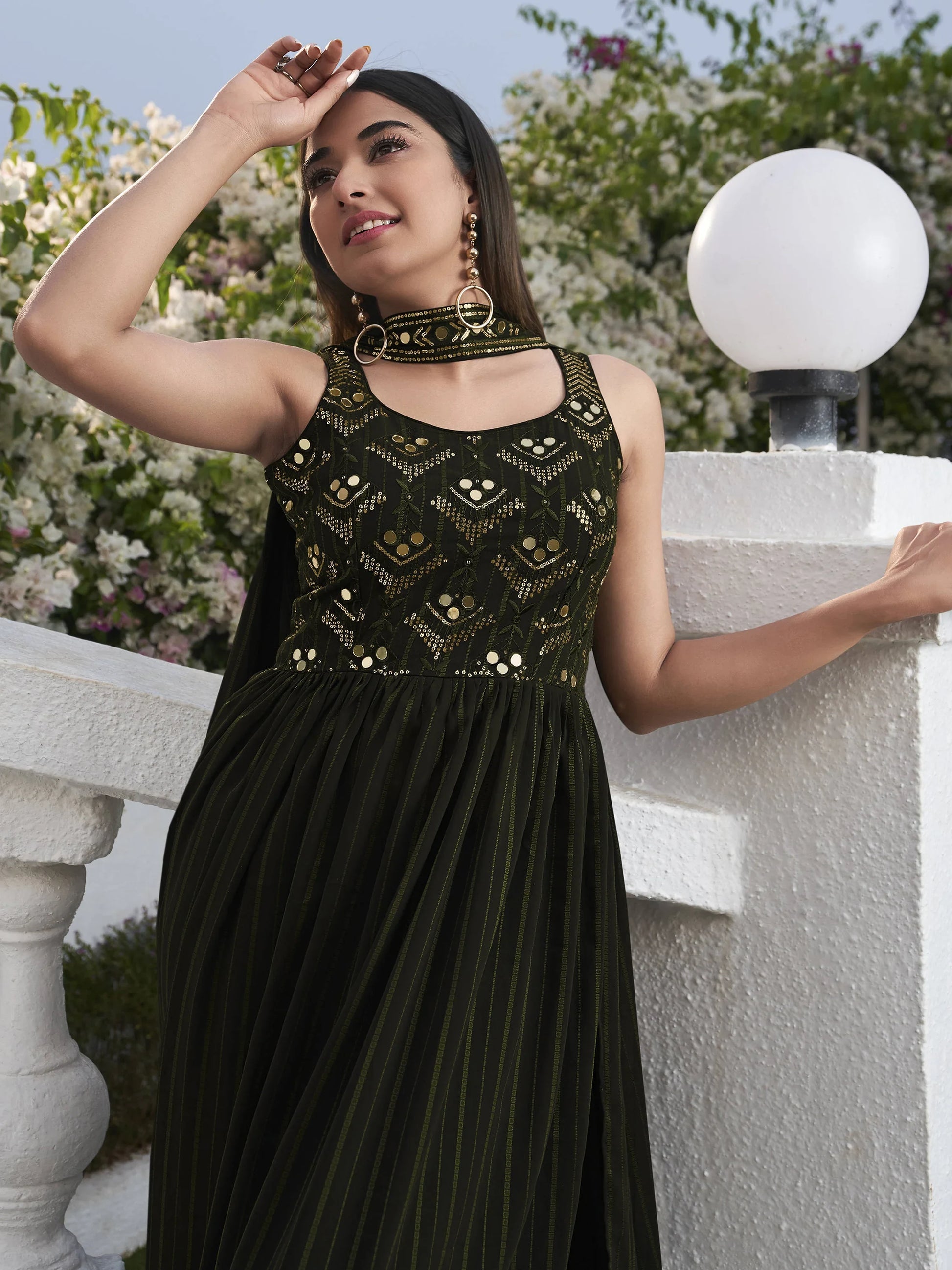 Cute Green Embroidered Georgette Wedding Wear Salwar Kameez - Zeel Clothing
