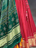 Cute Red Gaji Silk Traditional Lehenga Choli With Bandhani Dupatta - Zeel Clothing